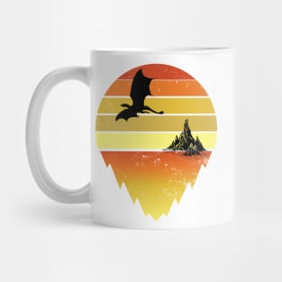 Retro sunset dragon for fantasy lover or rpg gamer vintage look Mug